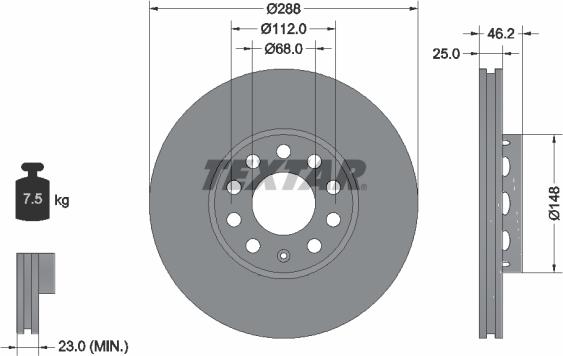 Textar 92057603 - Тормозной диск unicars.by