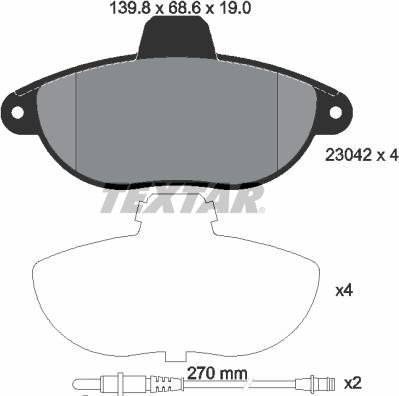 Textar 89004700 - Дисковый тормозной механизм, комплект unicars.by