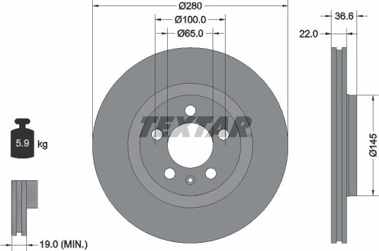 Textar 92082300 - Тормозной диск unicars.by