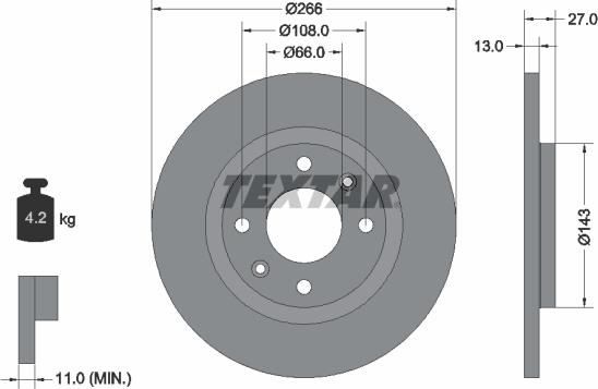 Textar 92089100 - Тормозной диск unicars.by