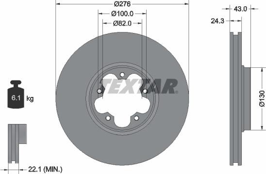 Textar 92110000 - Тормозной диск unicars.by