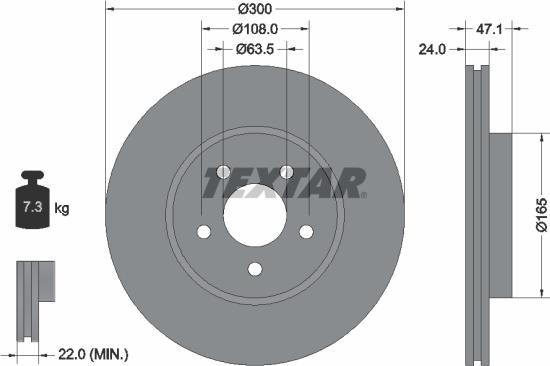 Textar 92109600 - Тормозной диск unicars.by