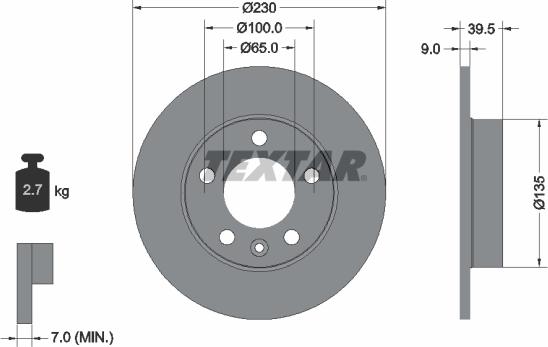 Textar 92082503 - Тормозной диск unicars.by