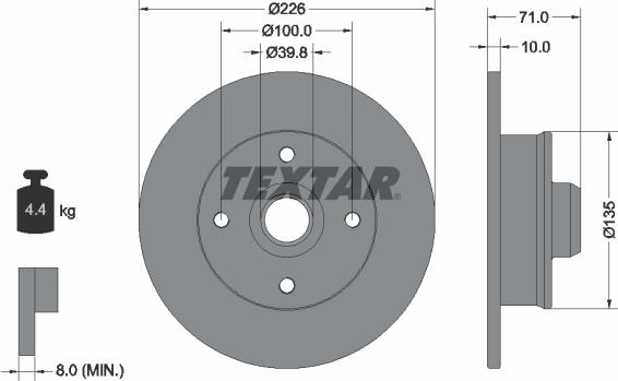 Textar 92041803 - Тормозной диск unicars.by