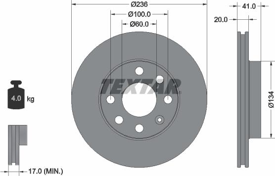 Textar 92029603 - Тормозной диск unicars.by