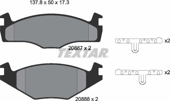 Textar 89001100 - Дисковый тормозной механизм, комплект unicars.by