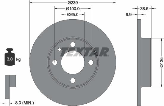 Textar 92009300 - Тормозной диск unicars.by