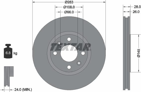 Textar 92078700 - Тормозной диск unicars.by