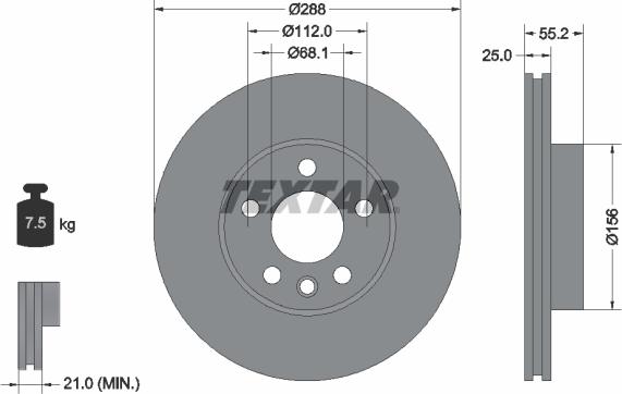 Textar 92074203 - Тормозной диск unicars.by