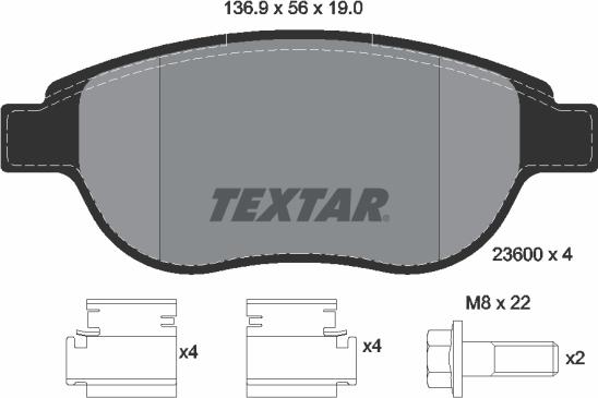 Textar 89007600 - Дисковый тормозной механизм, комплект unicars.by