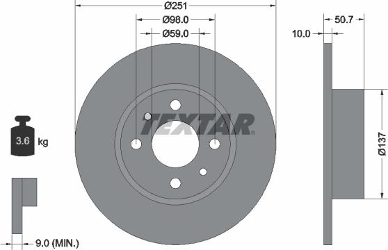 Textar 92034200 - Тормозной диск unicars.by