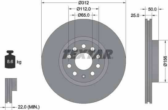 Textar 92120505 - Тормозной диск unicars.by