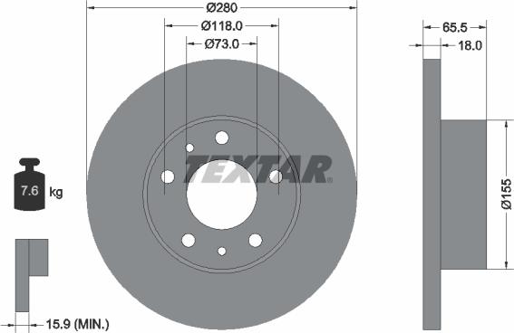 Textar 89011900 - Дисковый тормозной механизм, комплект unicars.by