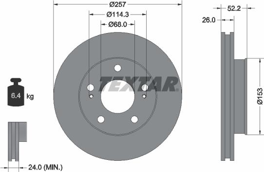 Textar 92074800 - Тормозной диск unicars.by