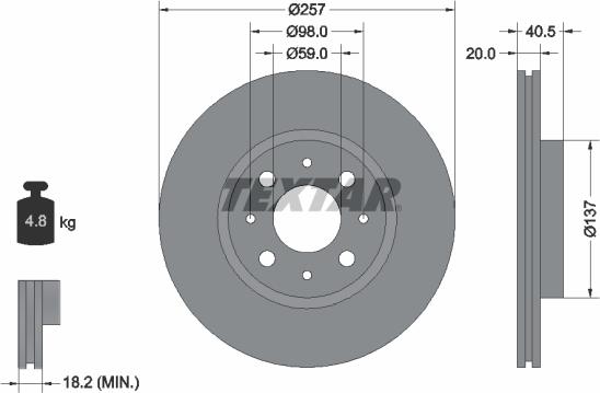 Textar 89012600 - Дисковый тормозной механизм, комплект unicars.by