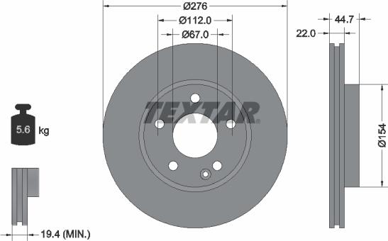 Textar 92131903 - Тормозной диск unicars.by