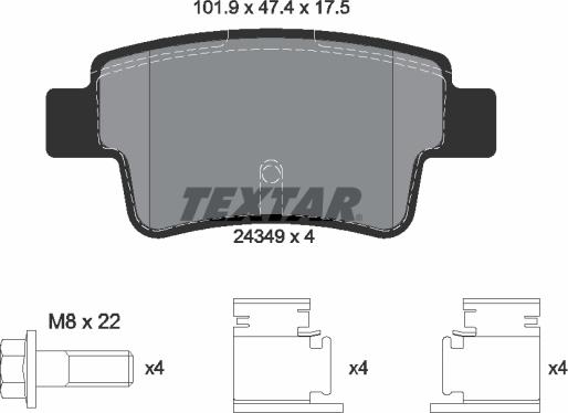 Textar 89017800 - Дисковый тормозной механизм, комплект unicars.by