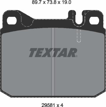 Textar 2958105 - Тормозные колодки, дисковые, комплект unicars.by