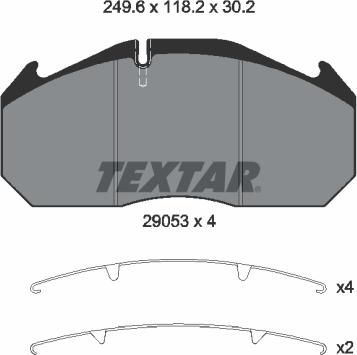 Textar 2905301 - Тормозные колодки, дисковые, комплект unicars.by