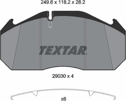 Textar 2903007 - Тормозные колодки, дисковые, комплект unicars.by