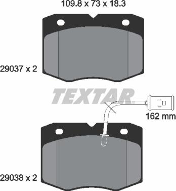 Textar 2903701 - Тормозные колодки, дисковые, комплект unicars.by