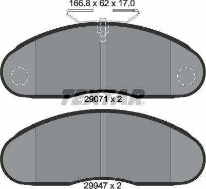 Textar 2907102 - Тормозные колодки, дисковые, комплект unicars.by