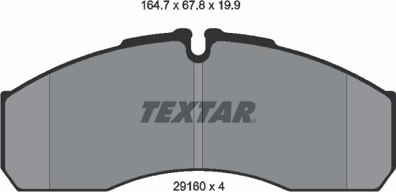 Textar 2916002 - Тормозные колодки, дисковые, комплект unicars.by