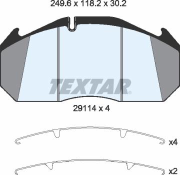 Textar 2911401 - Тормозные колодки, дисковые, комплект unicars.by