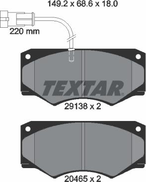 Textar 2913801 - Тормозные колодки, дисковые, комплект unicars.by