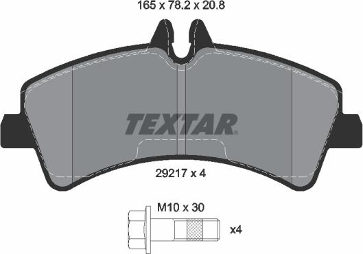 Textar 2921702 - Тормозные колодки, дисковые, комплект unicars.by