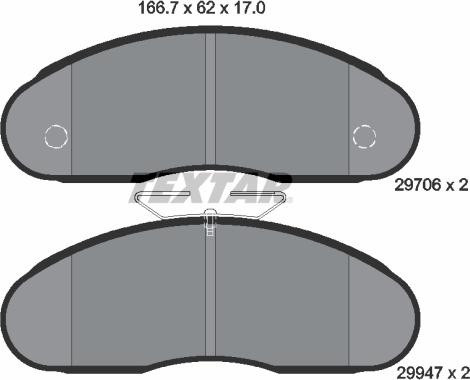 Textar 2970602 - Тормозные колодки, дисковые, комплект unicars.by