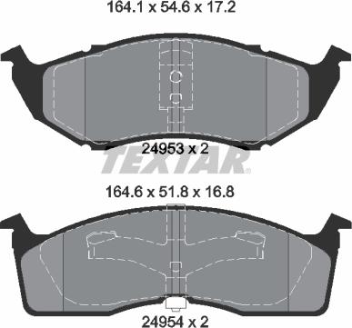 Textar 2495301 - Тормозные колодки, дисковые, комплект unicars.by