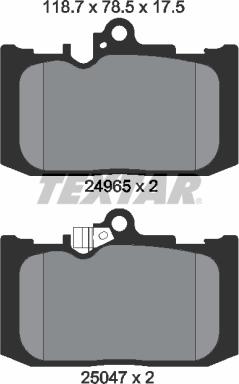 Textar 2496501 - Тормозные колодки, дисковые, комплект unicars.by