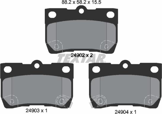 Textar 2490201 - Тормозные колодки, дисковые, комплект unicars.by