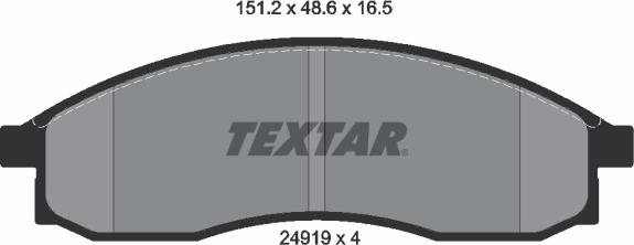 Textar 2491901 - Тормозные колодки, дисковые, комплект unicars.by