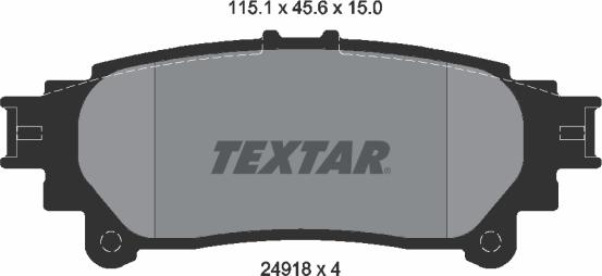 Textar 2491801 - Тормозные колодки, дисковые, комплект unicars.by