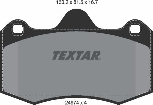 Textar 2497401 - Тормозные колодки, дисковые, комплект unicars.by