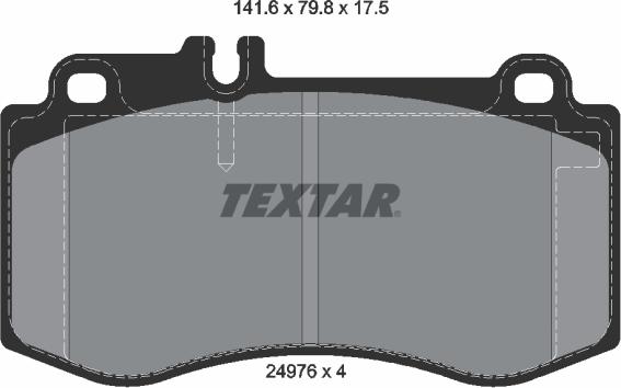 Textar 2497601 - Тормозные колодки, дисковые, комплект unicars.by