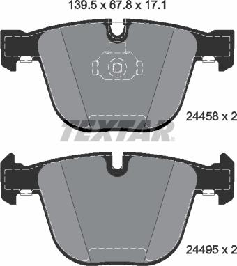 Textar 2445801 - Тормозные колодки, дисковые, комплект unicars.by