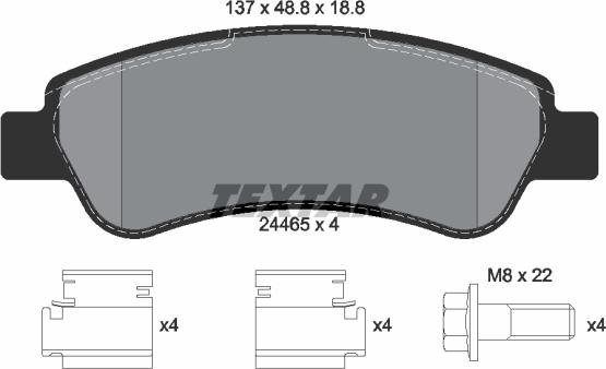 Textar _2446501 - Тормозные колодки, дисковые, комплект unicars.by