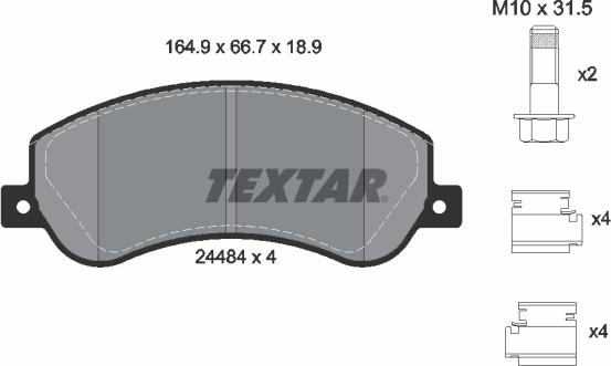 Textar 2448404 - Тормозные колодки, дисковые, комплект unicars.by