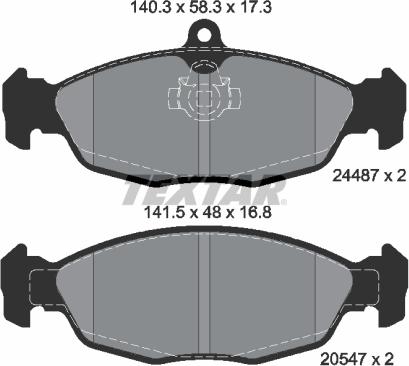 Textar 2448701 - Тормозные колодки, дисковые, комплект unicars.by