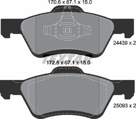 Textar 2443901 - Тормозные колодки, дисковые, комплект unicars.by