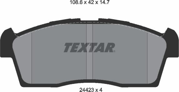 Textar 2442301 - Тормозные колодки, дисковые, комплект unicars.by