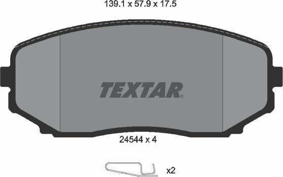 Textar 2454401 - Тормозные колодки, дисковые, комплект unicars.by