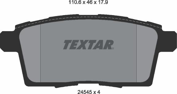 Textar 2454501 - Тормозные колодки, дисковые, комплект unicars.by