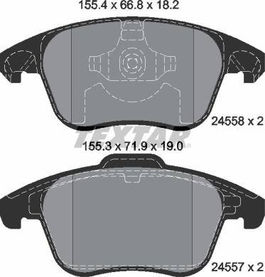 Textar 2455801 - Тормозные колодки, дисковые, комплект unicars.by