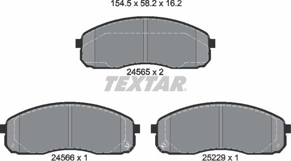 Textar 2456501 - Тормозные колодки, дисковые, комплект unicars.by