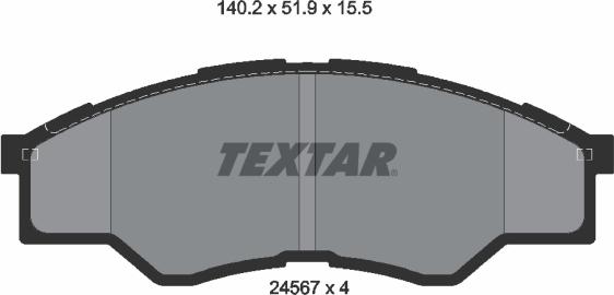 Textar 2456701 - Тормозные колодки, дисковые, комплект unicars.by