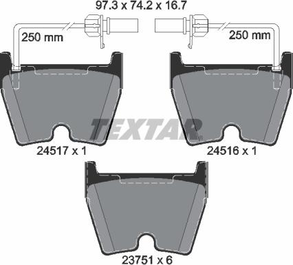 Textar 2451701 - Тормозные колодки, дисковые, комплект unicars.by